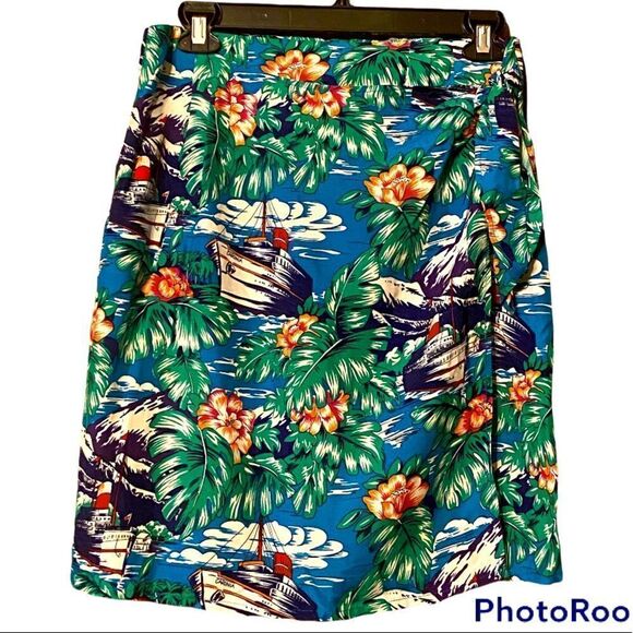 Alexander Campbell Tropical Vintage Wrap Style Cruise Ship Skirt Size 6 📦 - Picture 1 of 8